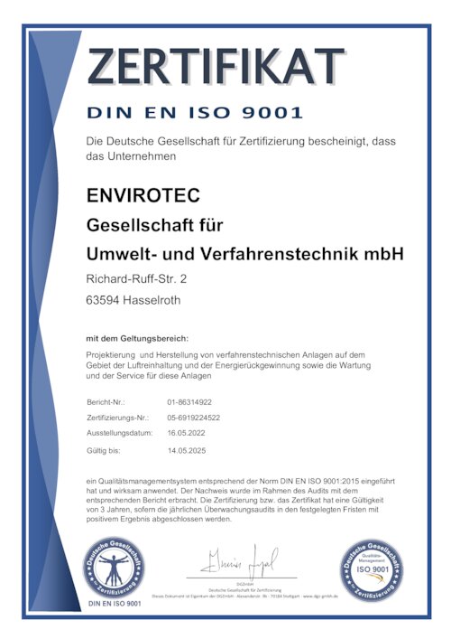 Zertifikat DIN EN ISO 9001 (DE)